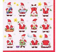 Anniversary House Tiflair Funny Santas Paper Napkins, | 3 ply | Pack of 20 | 33 x 33cm | for Tabletop and decoupage