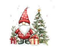 Anniversary House Tiflair Luxury Christmas Napkins - 3-Ply Paper Lunch Napkins with Gnome with Presents Design - Thick, Strong, Festive Disposable Serviettes for Christmas Table Décor - 20 Pack