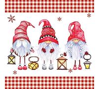 Anniversary House Tiflair Luxury Christmas Napkins, Christmas Gonk Design, Thick and Strong Paper Lunch Napkins 3 ply, Multi-Coloured PJ303617