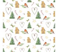 Anniversary House Tiflair Luxury Christmas Napkins, Hygge White Winter Scandi Design, Thick and Strong Paper Lunch Napkins 3 ply, Multi-Coloured PJ303562