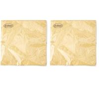 Anniversary House Tiflair Luxury Embossed Gold Lunch Napkins 3 ply (Pack of 2)