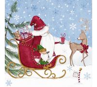 Anniversary House Tiflair Santa in The North Pole Lunch Napkins 3 ply Pack of 20