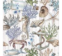 Anniversary House Tiflair Sea Life Treasure Luxury Lunch Napkins | 3 Ply | PJ370019