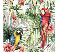 Anniversary House Tiflair Tropical Macaw Parrots Luxury Lunch Napkins | 3 Ply | PJ340051