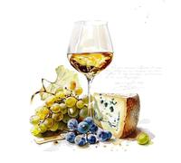Anniversary House Tiflair Wine and Cheese Design Luxury Napkins 3ply Pack of 20, PJ344671