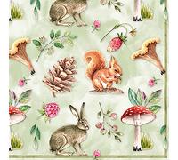 Anniversary House PJ342018 Tiflair Woodland Animals Lunch Napkins 3 ply, Multi-Coloured