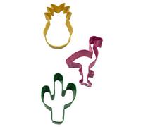 Anniversary House Tropical Poly-Resin Coated Cookie Cutter (Pack Of 3) Yellow/pink/green (One Size)