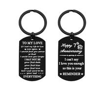 Anniversary Keychain Gifts for Him Her Valentine's Day Gifts Happy Wedding Anniversary for Husband Wife Romantic Gifts for Boyfriend Girlfriend (7th Anniversary Keychain)