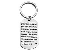 Anniversary Keychain I Love You Keyring Valentines Day Wedding Gift for Wife Husband When I say I love You More Keyring Birthday Wedding Gifts for Him Her