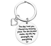 Anniversary Keyring Gifts for Boyfriend Fiance Husband The Day I Met You I Found My Missing Piece Keyring Christmas Birthday Gifts Valentines Day Gifts for Him