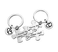 Anniversary Keyring Gifts for Boyfriend Girlfriend Husband Wife You're My Otter Half I Found My Otter Half Keyring Set Christmas Birthday Gifts Valentines Day Gifts for Couple