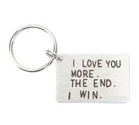 Anniversary Keyring Romantic Keychain I Love You More Keyring Gift Commemorative Engraving Key Chain Couples Gifts for Her Girlfriend Wife Partner for Wedding Valentines Day Christmas (Silver)