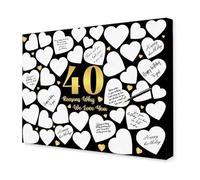Anniversary Party Decorations 40 Reasons Why We Love You Canvas Wall Art 40th Birthday Gift for Women Men Personal Gift(Unframed,16x24inch(40x60cm))