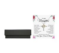 Anniversary Pendant Gift To My Baby Girl Daughter Dancing Necklace With Message Card Gift Easter Gifts For Girls Necklace Pendant Choker Tiny Birthday Gifts (Black, One Size)