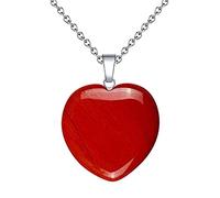 Anniversary Pendant Natural Stone Crystal Amethyst Powder Crystal Pendant Peach Shaped Gem Necklace (G, One Size)