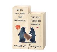 Anniversary Penguin Gifts for Her Him, Wedding Present for Couple, Valentine's Day Candle Holder, Romantic Birthday Gift for Girlfriend, Boyfriend, Wife, Husband