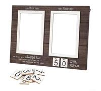 Anniversary Photo Frame Made of Wood, Personalized for Then & Now Photo Display to Celebrate Enduring Love and Special Moments Together (Dark colors)
