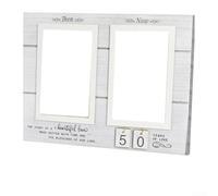 Anniversary Photo Frame Made of Wood, Personalized for Then & Now Photo Display to Celebrate Enduring Love and Special Moments Together (The Old T)