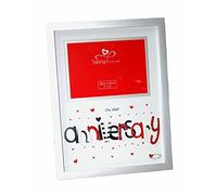 Anniversary Photo Frame with 3D Red & Silver letters 4" x 6" with Hearts