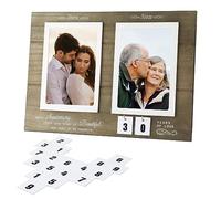 Anniversary Picture Frame, Then and Now Anniversary Frames with numbers Anniversary Wood Photo Frame Wedding for Couple Holds 2 Pieces of 4"x6" Photos