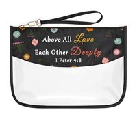 Anniversary Religious Gifts for Women Clear Makeup Bag Mother's Day Birthday Valentine's Day Gifts for Wife Girlfriend Sister Mom Christian Faith Based Gifts Zipper Cosmetic Bag PVC Toiletry Bag Pouch
