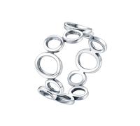 Anniversary Rings, 925 Silver Unique Wedding Band Engravable for Women Size L 1/2
