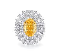 Anniversary Rings for Wife Size H 1/2, Solid 14 Karat White Gold Wedding Band Large 3ct Citrine Real Gold Women's Engagement Ring Bands with Moissanite