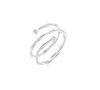 Anniversary Rings for Women, Pretty Rings 9K White Gold Multi Layered Lines with Round Moissanite Size P 1/2