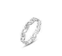 Anniversary Rings for Women, Pretty Rings with Diamond Silver 9K White Gold Size U 1/2