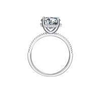 Anniversary Rings for Women, Ring Set for Women Round with Moissanite 9K White Gold Size J 1/2