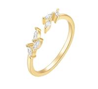 Anniversary Rings, Pretty Rings 9K Yellow Gold Adjustable Ring with Marquise Moissanite Size P 1/2