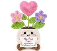 Anniversary Romantic Gift for Her, To My Love Handmade Crochet Heart Flower