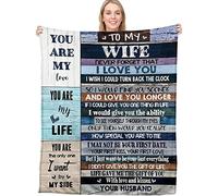 Anniversary Romantic Gift for Wife, Ultra-Soft Micro Fleece Sherpa Throw Blanket, Valentines Day Gifts for Her, Wife Birthday Gifts from Husband, for Bedding Sofa and Travel