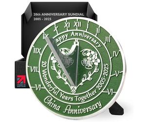 Anniversary Sundial Gift For 20th China Wedding Anniversary In 2025 - Recycled Metal Home Decor Or Garden Present Idea - Handmade In UK For Him, Her Parents Or Couples 20 Year Celebration