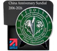 Anniversary Sundial Gift for 20th China Wedding Anniversary in 2026 - Recycled Metal Home Decor Or Garden Present Idea - Handmade in UK for Him, Her Parents Or Couples 20 Year Celebration