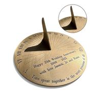 Anniversary Sundial Gift for 25th Silver Wedding Anniversary, 8" Brass Sundial for Home Decor Or Garden Present Idea- Handmade in UK for Him, Her, Parents, Grandparents Or Couples, 25 Year Celebration