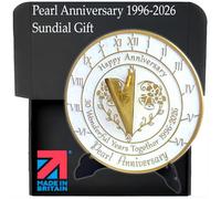 Anniversary Sundial Gift for 30th Pearl Wedding Anniversary in 2026 - Recycled Metal Home Decor Or Garden Present Idea - Handmade in UK for Him, Her Parents Or Couples 30 Year Celebration