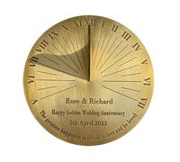 Anniversary Sundial Gift for 50th Golden Wedding | Home & Garden Decor | Unique Present for Him, Her, Parents or Couples | Heavy Duty Brass Clock for 50 Year Celebration