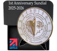 Anniversary Sundial Gift for A 1st Wedding Anniversary in 2026 - Recycled Metal Home Decor Or Garden Present Idea - Handmade in UK for Him, Her Parents Or Couples 1 Year Celebration