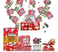 Anniversary Surprise Gift Box Exploding Money Cash Pop-up LOVE YOU Gift Box Explosion, 12 Folding Bouncing Pop Box for Valentine Birthday Wedding Anniversary Mother's Day