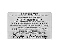 Anniversary Wallet Card Gifts for Husband Wife, Meaningful Anniversary Cards for Women Men Him Her