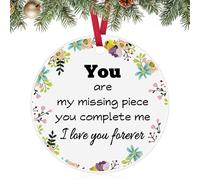 Anniversary Wedding Gift Christmas Ornament Anniversary Ornament for Him Her Couple Gift for Girlfriend Boyfriend Ceramic Ornament His and Hers Gift Valentines Day Engagement Gifts for Newly Engaged