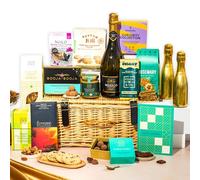 Anniversary, Wedding Gift Hamper Basket, Luxury Gourmet Gifts for Women or Couples, Wicker Family Hamper by EDEN & CO - 2 Prosecco