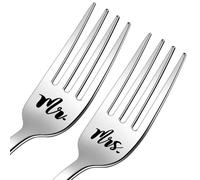 Anniversary Wedding Gifts for Couples Bride and Groom Fork Set Gift for Husband Wife Bridal Shower Housewarming Gifts for Women Men Him Her Newlywed Christmas Gift for Mr and Mrs Forks