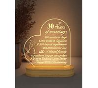 Anniversary Wedding Gifts for Him/Her, I Love You Night Light 3D Illusion Lamp for Couple Wife Husband Romantic Valentines Wedding Day Present (30th)