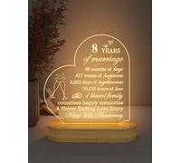Anniversary Wedding Gifts for Him/Her, I Love You Night Light 3D Illusion Lamp for Couple Wife Husband Romantic Valentines Wedding Present (8th)