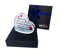 Anniversary Wedding Gifts for Women I Love You Gift for Women Wife Her Girlfriend Birthday Present Crystal Glass Heart Valentine's Day Gift