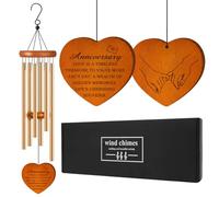 Anniversary Wind Chimes Gift for Women, 25.5" Aluminum Wind Chimes for Outside with Heart Catcher, Happy Anniversary Wedding Gifts for Couple, Parents, Wife, Husband, Home Decor