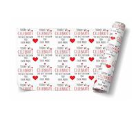 Anniversary Wrapping Paper For Couples Gift Wrap - Romantic “Today We Celebrate” Love Design - 2 Sheets Folded Present Wrap WRAP05
