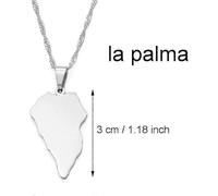 Anniyo Spain Canary Islands TenerifeGran CanariaFuerteventuraLa palmaLanzarote Pendant Necklaces Women Girl Jewelry #120121 La palma3 Pendant Chain